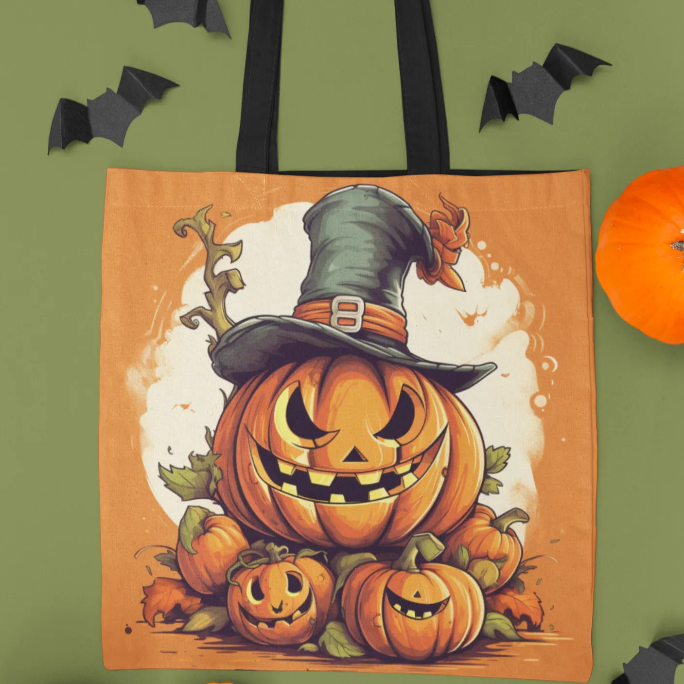 Scary Pumpkin Tote, Halloween Tote Bag, Halloween Tote, Halloween Tote Bags, Tote bag Mockup Halloween, Tote Bags Halloween, Halloween Tote