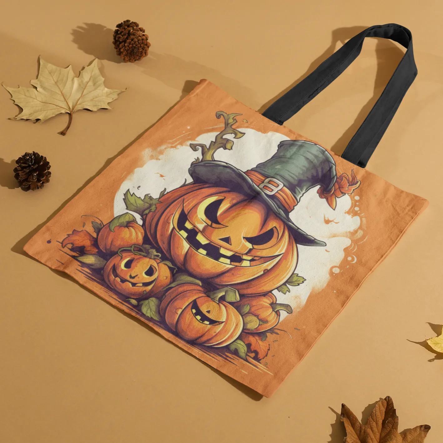 Scary Pumpkin Tote, Halloween Tote Bag, Halloween Tote, Halloween Tote Bags, Tote bag Mockup Halloween, Tote Bags Halloween, Halloween Tote