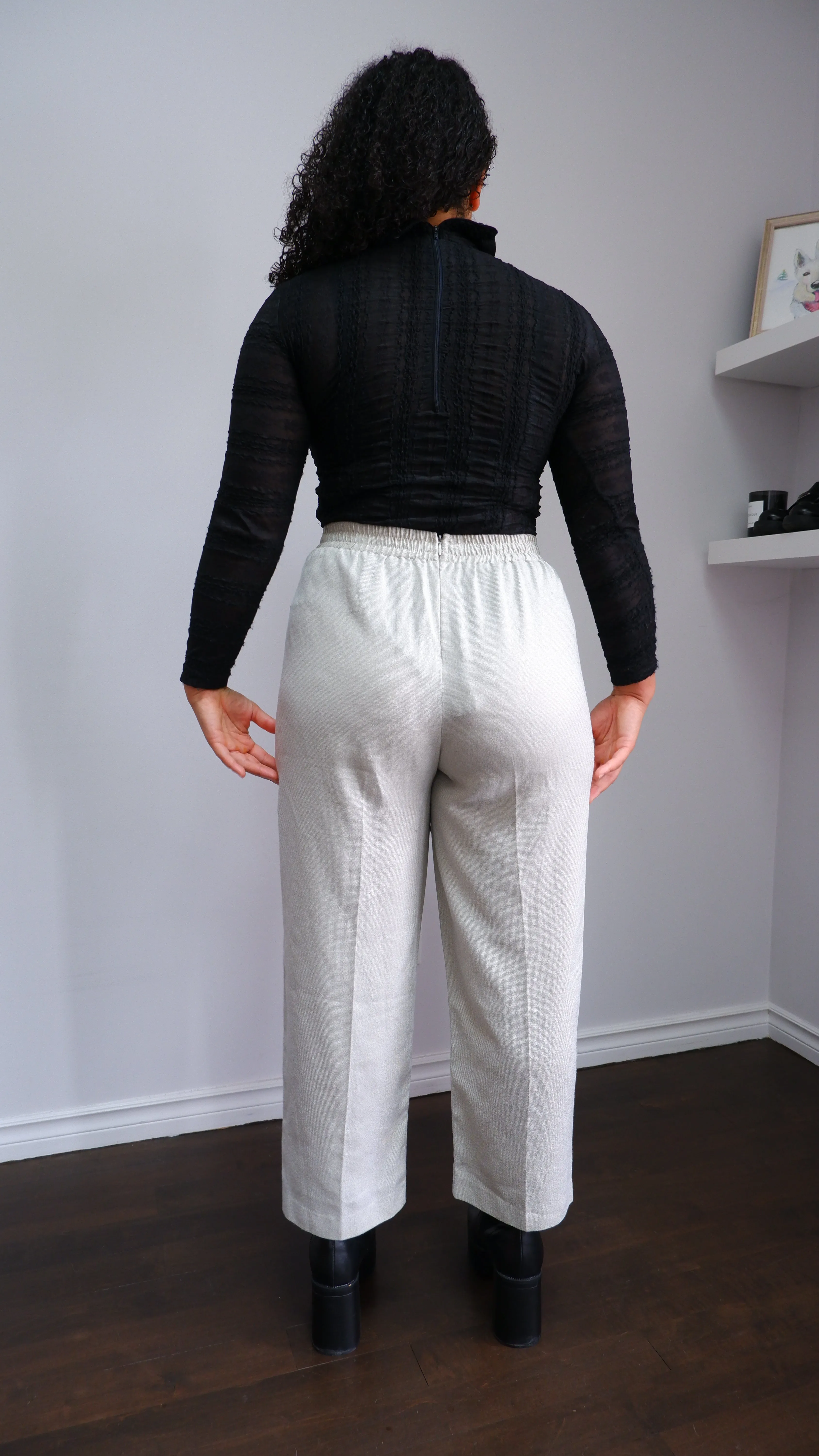 Soft Grey Lightweight Wide Leg Trousers  | 6-10
