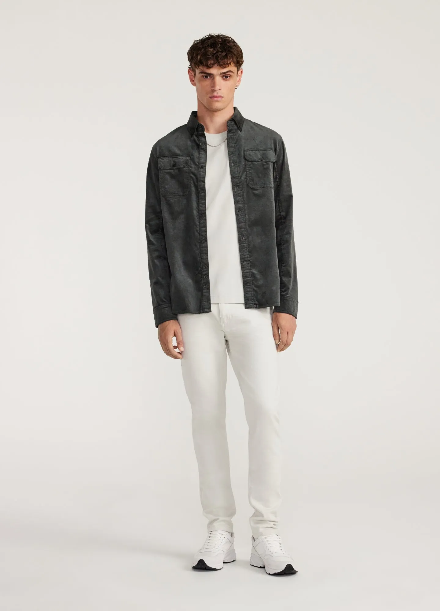 Soft Velvet Shirt Thyme