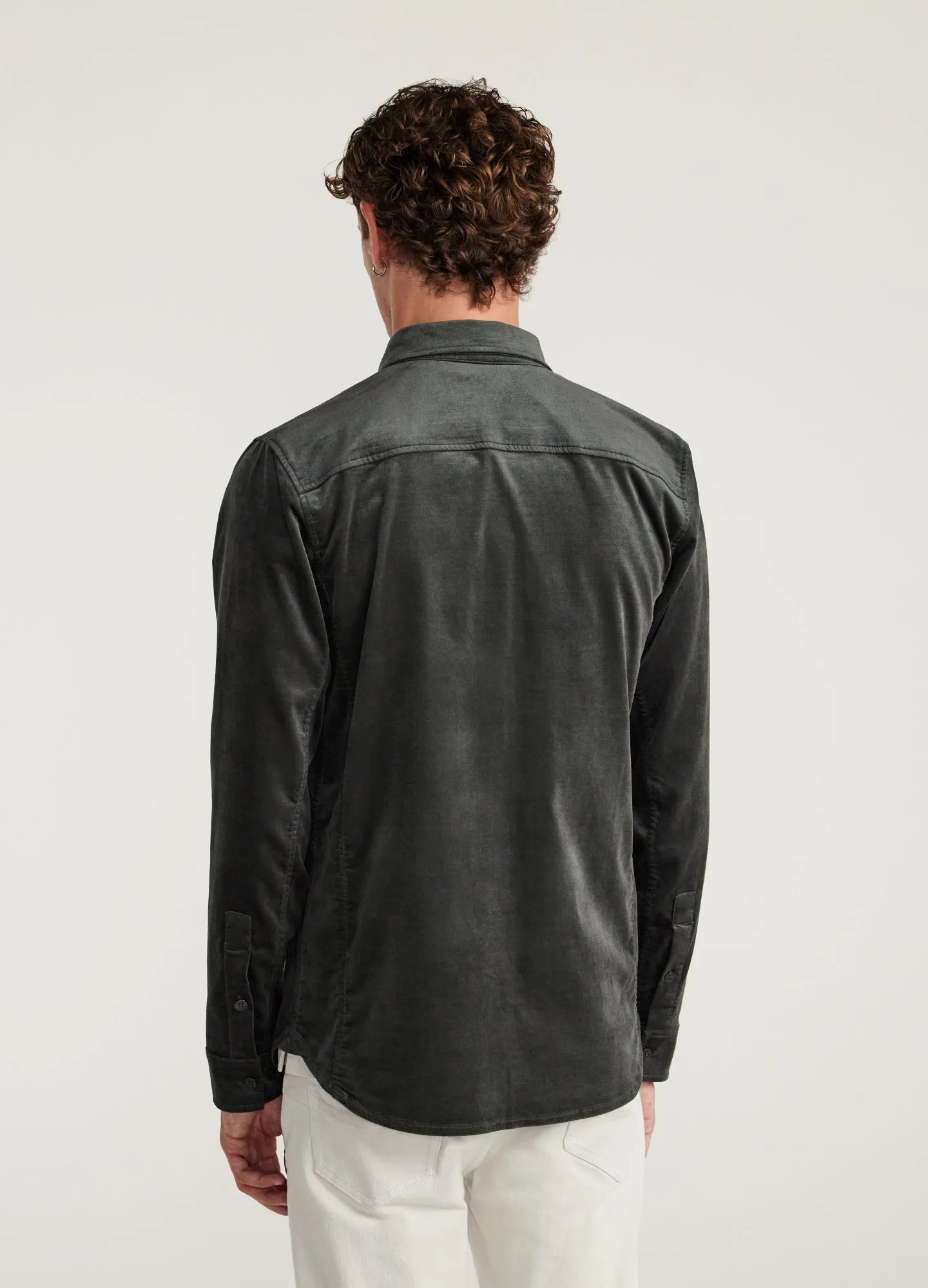 Soft Velvet Shirt Thyme