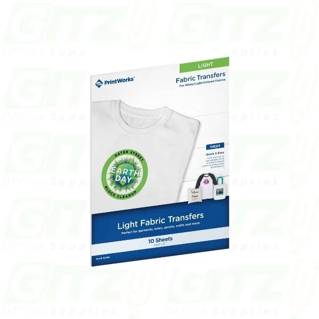 T-Shirt Transfer Light 8.5X11 10/Pk Printwork 00636