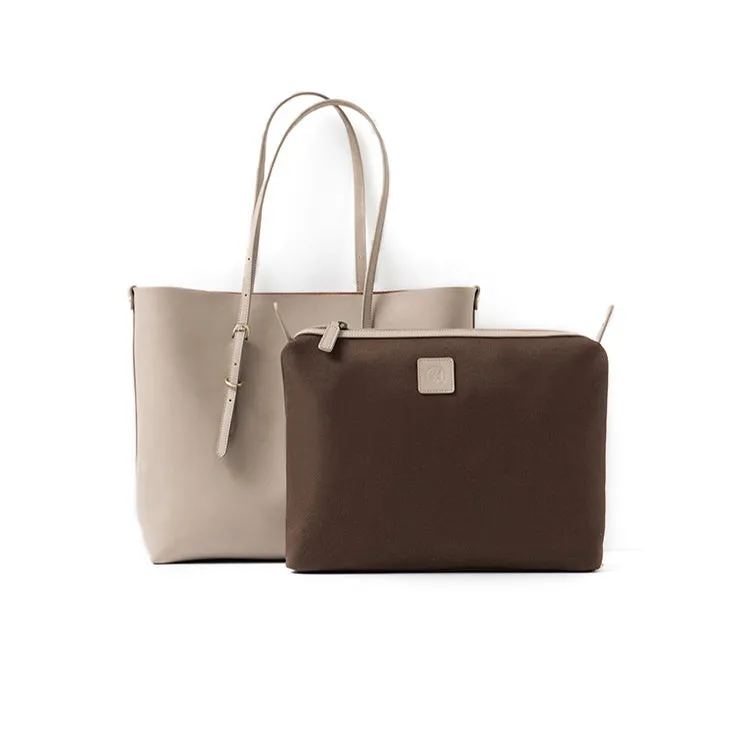 Trendy Womens Beige Leather Shoulder Tote Bags Purse Handbags for Women