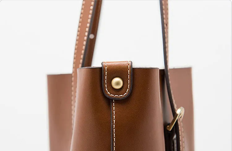 Trendy Womens Beige Leather Shoulder Tote Bags Purse Handbags for Women