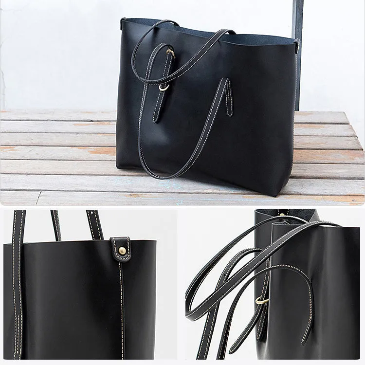 Trendy Womens Beige Leather Shoulder Tote Bags Purse Handbags for Women