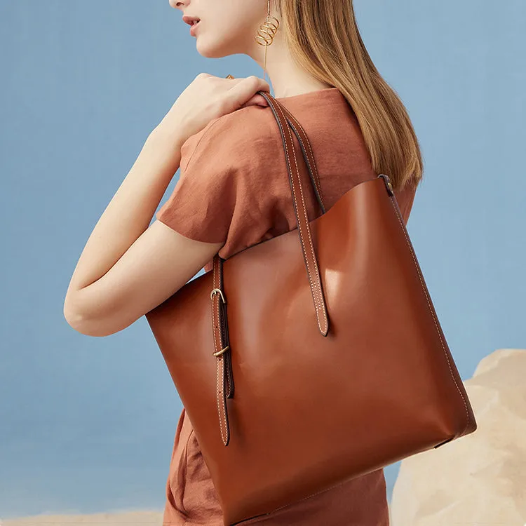 Trendy Womens Beige Leather Shoulder Tote Bags Purse Handbags for Women