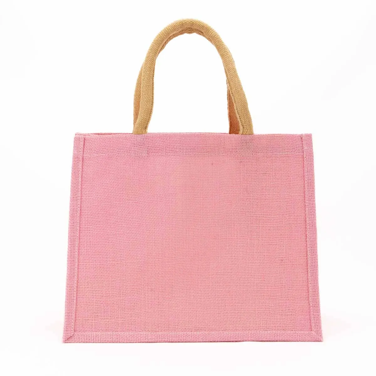 Wide Jute Gift Tote - Light Pink