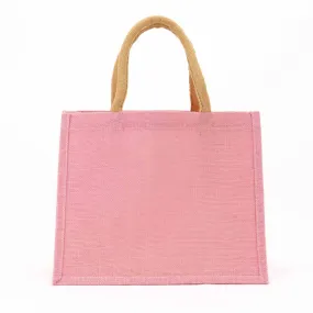 Wide Jute Gift Tote - Light Pink